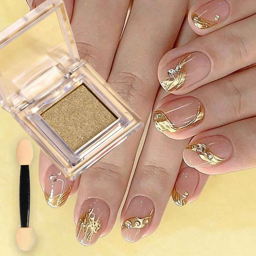 Nail Glitter Chrome - Solid Magic Mirror Gold Chrome Powder