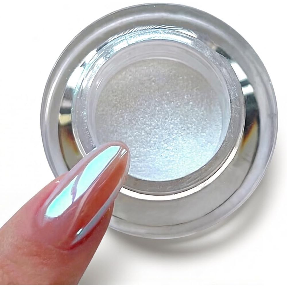 Nail Glitter Chrome - Chrome Nail Powder, Glossy Aurora Mermaid