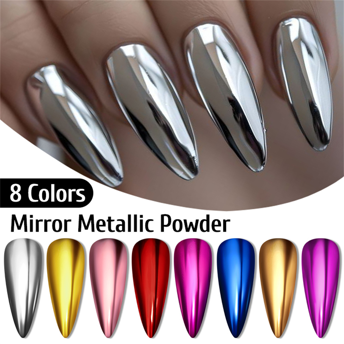 Metallic Gold Silver Mirror Po - Nail Glitter Chrome review and price
