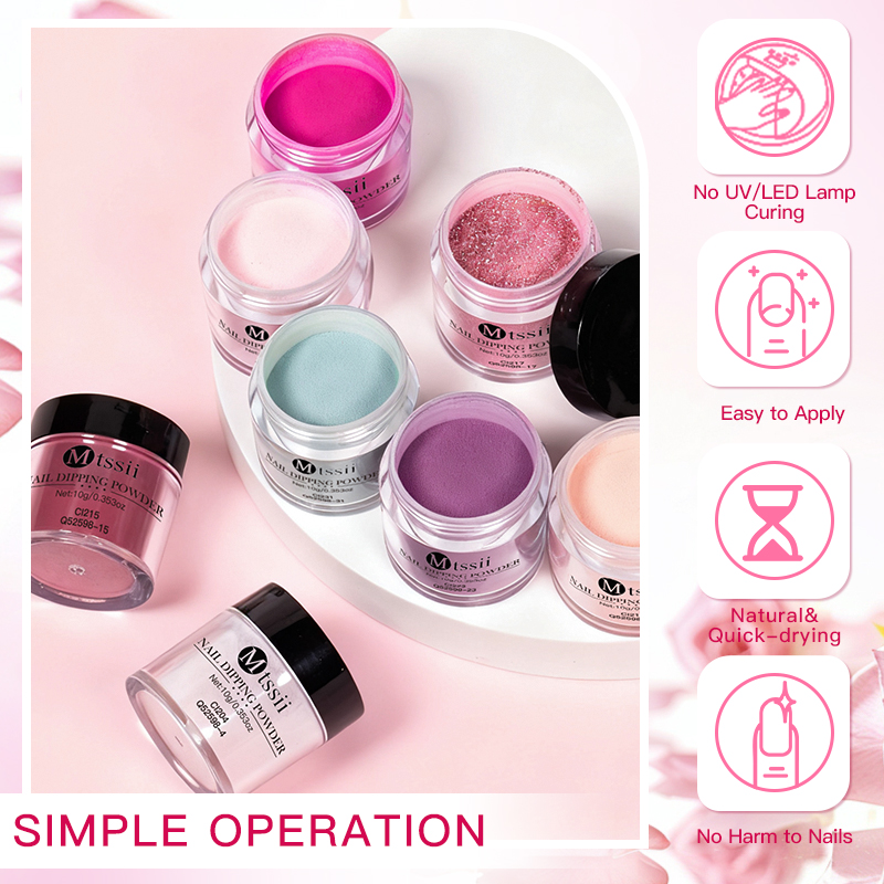 10PCS/Set Dip Nails Powder Kit - Nail Glitter Chrome review and price