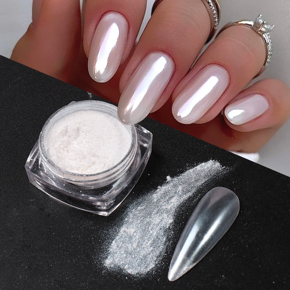 White Pearl Mirror Moonlight N - Nail Glitter Chrome review and price