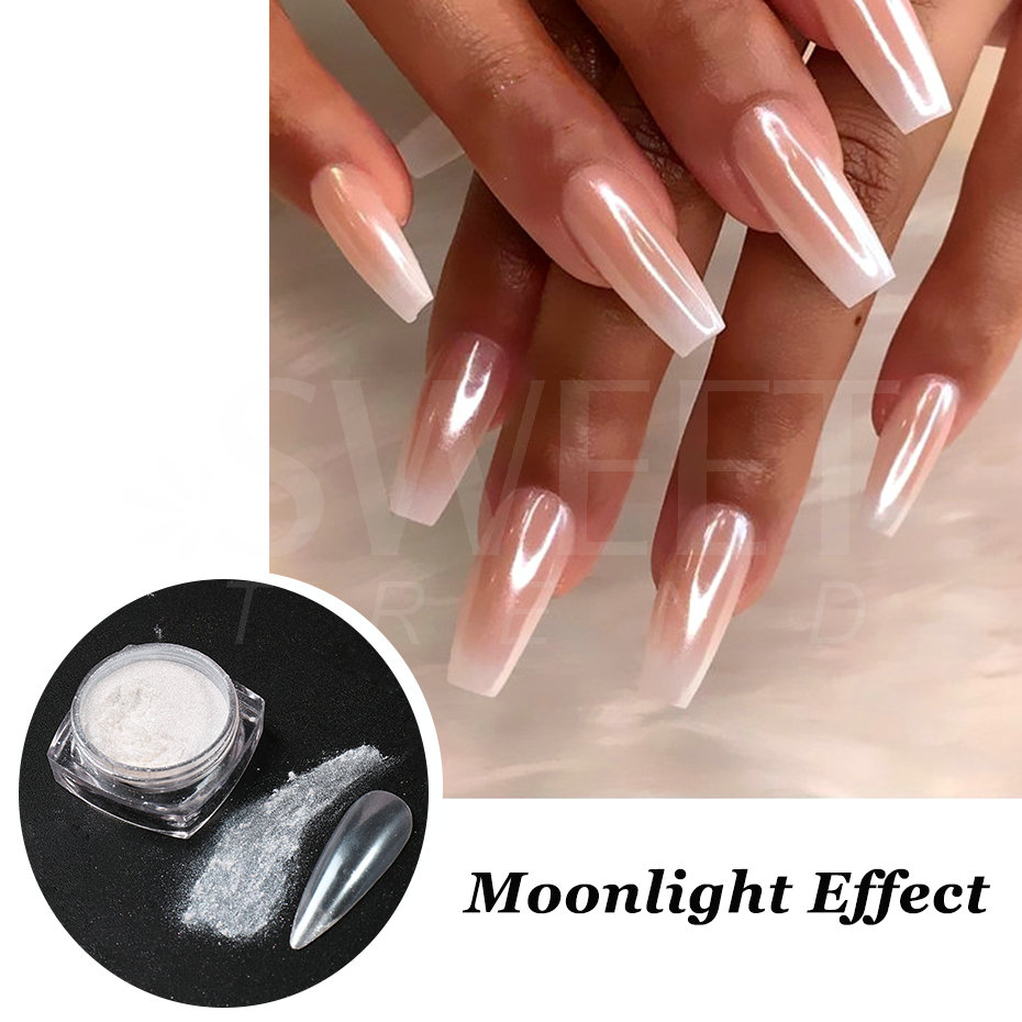White Pearl Mirror Moonlight N - Nail Glitter Chrome review and price