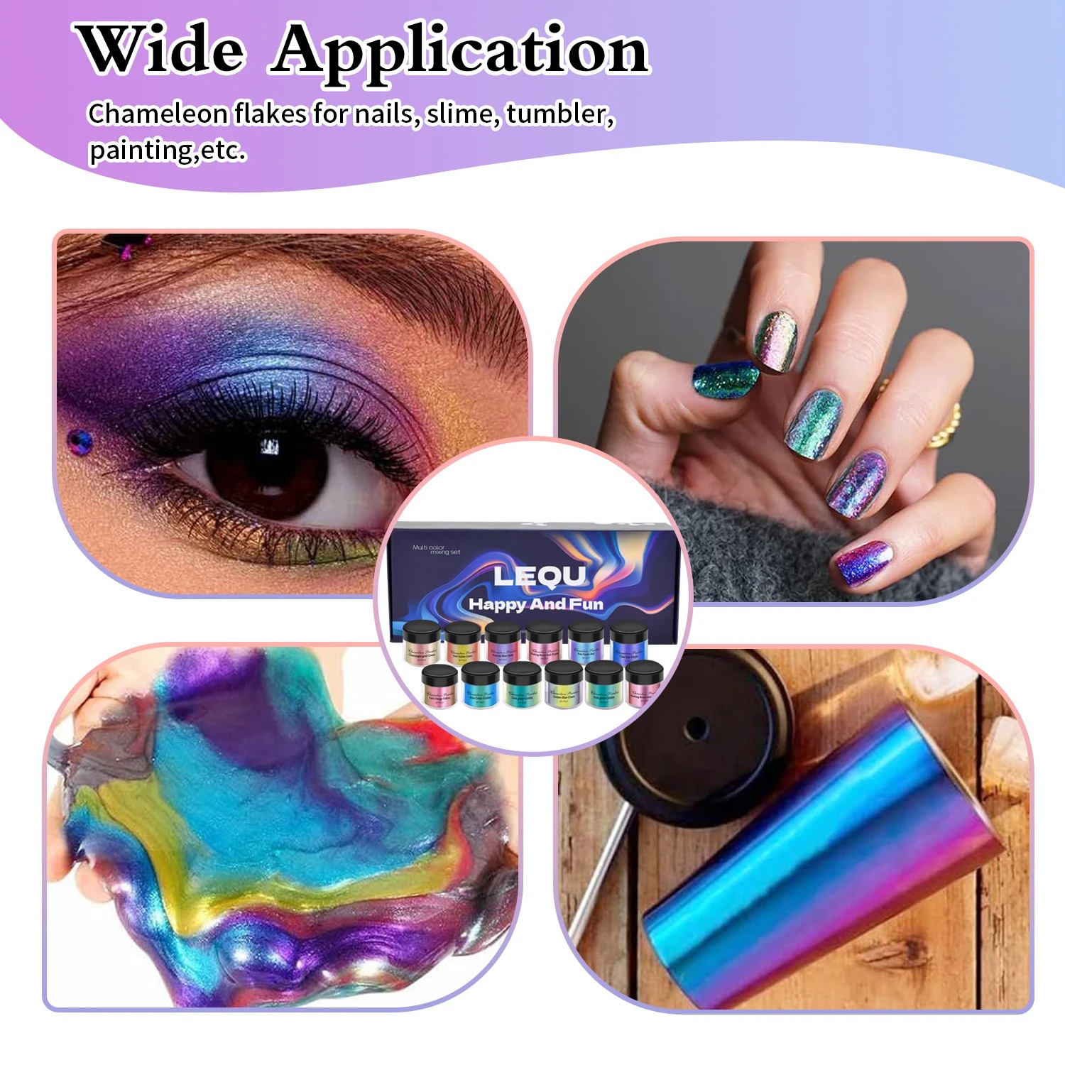 A set of chameleon pink nail c - Nail Glitter Chrome review and price