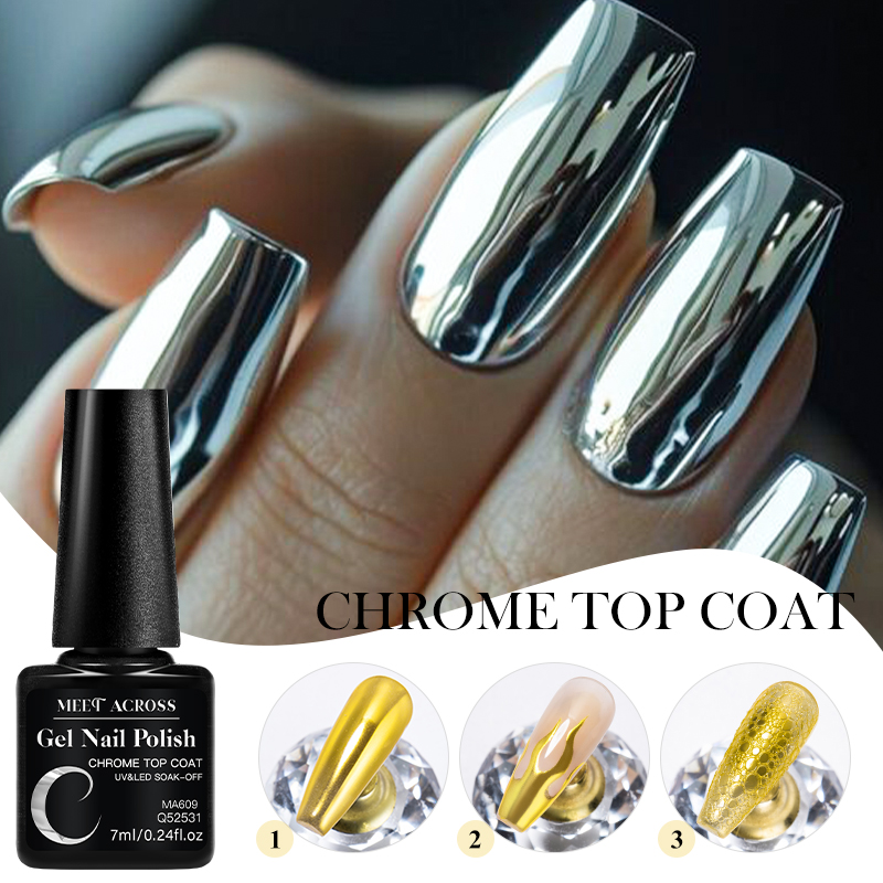 7ML Chrome Top Coat For Mirror - Nail Glitter Chrome review and price